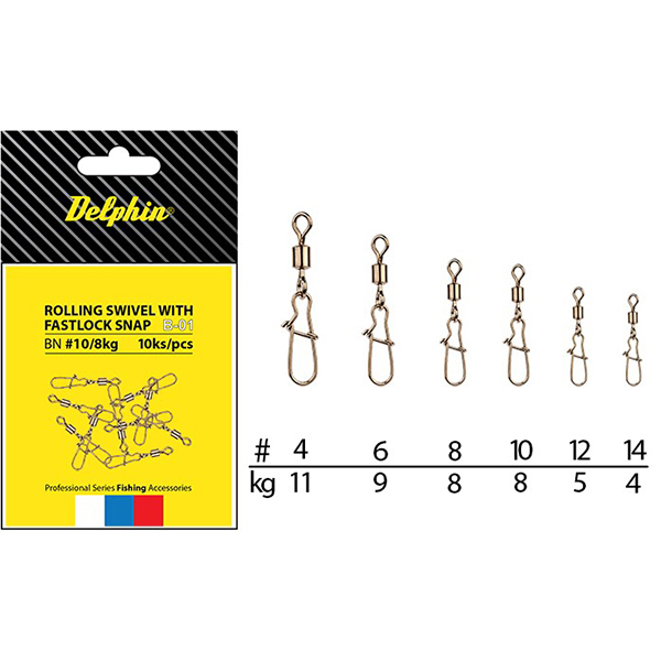Obratlík s karabínkou Delphin Fastlock Snap B-01