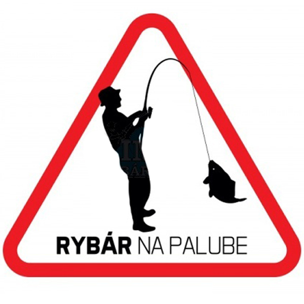 Nálepka Delphin - Rybár na palube