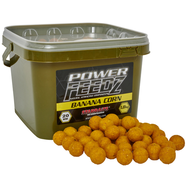 Boilies Starbaits Power Feedz Banana Corn 1,8kg - banán/kukurica