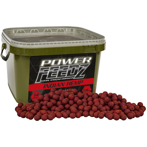 Boilies Starbaits Power Feedz Indian Hemp 1,8kg - korenie/konope