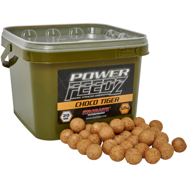 Boilies Starbaits Power Feedz Choco Tiger 1,8kg - čokoláda/tigrí orech