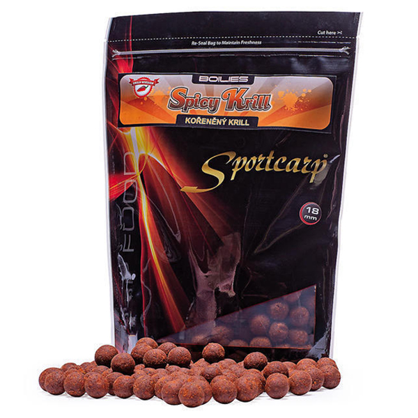 Boilies Sportcarp Spicy Krill - korenistý krill