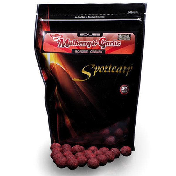Tvrdené boilies Sportcarp Mulberry Garlic Hard Ons - moruša cesnak