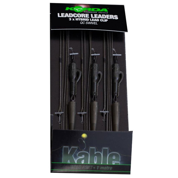Montáž s olovenkou Korda Leadcore Leaders Hybrid Lead Clip QC 3ks