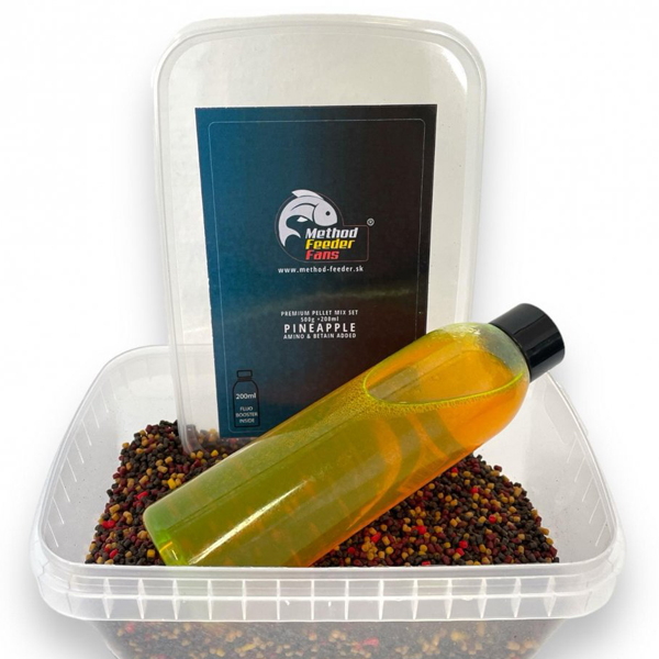 Pelety + booster Method Feeder Fans Premium Pellet Mix Set Fluo