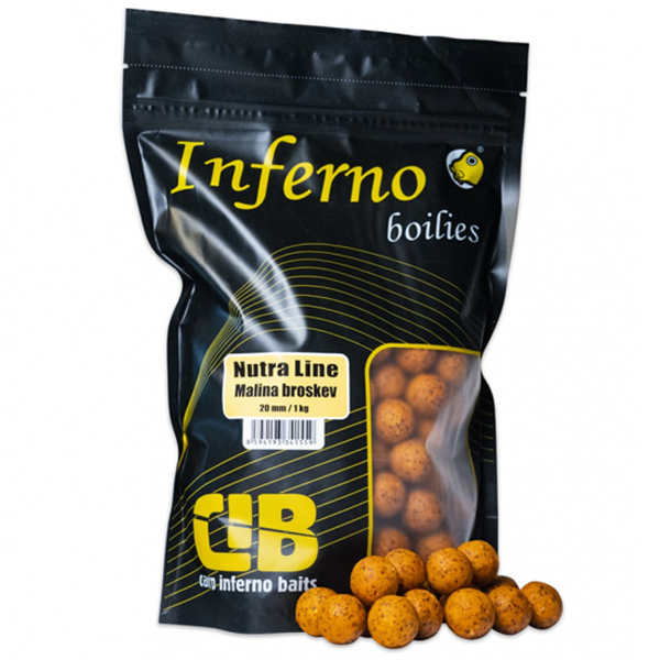 Boilies Carp Inferno Nutra Line Malina - Broskev