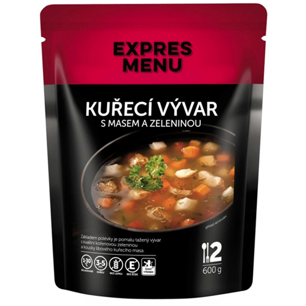 Expres Menu Kurací vývar s mäsom a zeleninou - 2 porcie