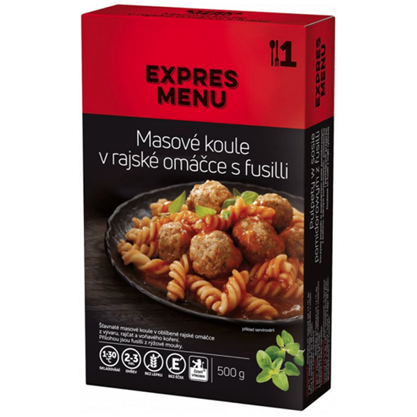 Expres Menu KM Mäsové guľočky v paradajkovej omáčke s fusilli