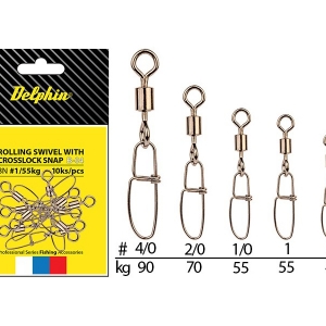 Vysokopevnostný obratlík s karabínkou Delphin Crosslock B-04 