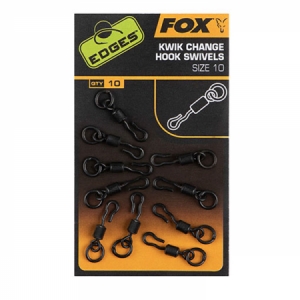 Obratlík s krúžkom na háčik Fox Edges Kwik Change Hook Swivel veľ.10