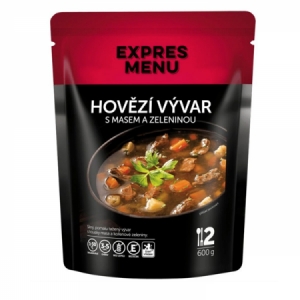 Expres Menu Hovädzí vývar s mäsom a zeleninou - 2 porcie