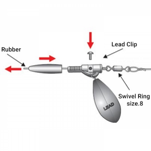 Sada Extra Carp Lead Clip With Swivel Ring 